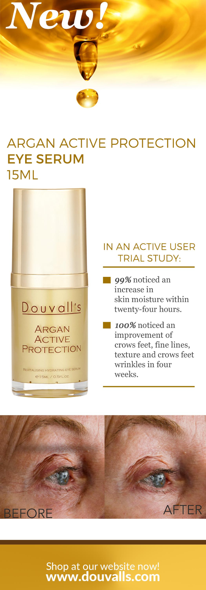 Argan Active Protection Eye Serum 15ml | Revitalising and Hydrating Eye Care