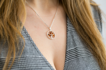 Amber Tree Charm Pendant, Minimal Amber Necklace