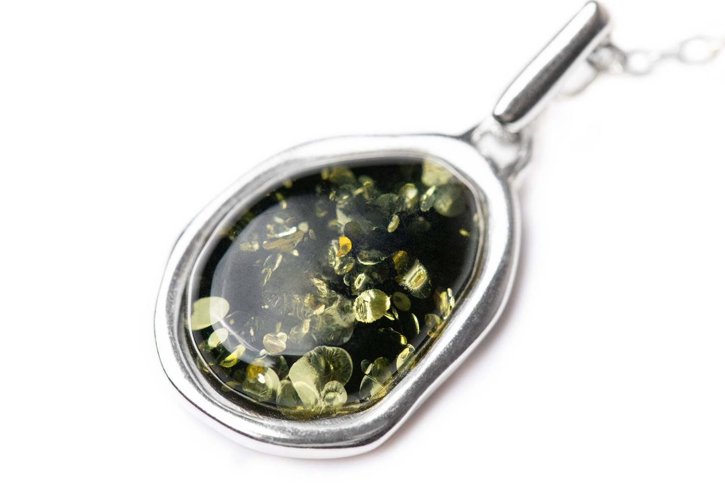 Green Amber ELEMENT Pendant Necklace