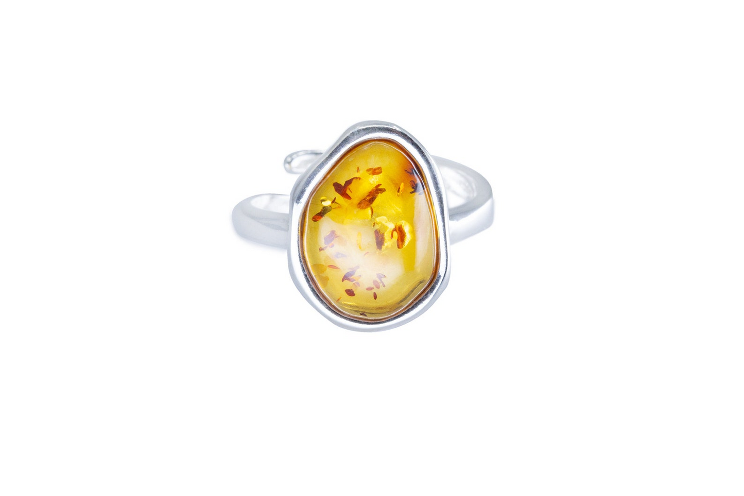 Amber ELEMENT Solitaire Adjustable Ring