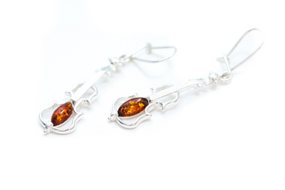 Amber Violin Dangle Earrings