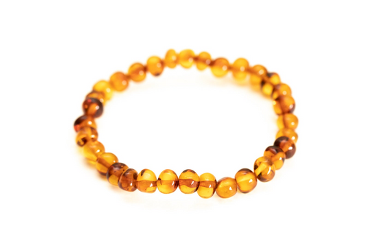 Cognac Amber Nugget Bead Bracelet