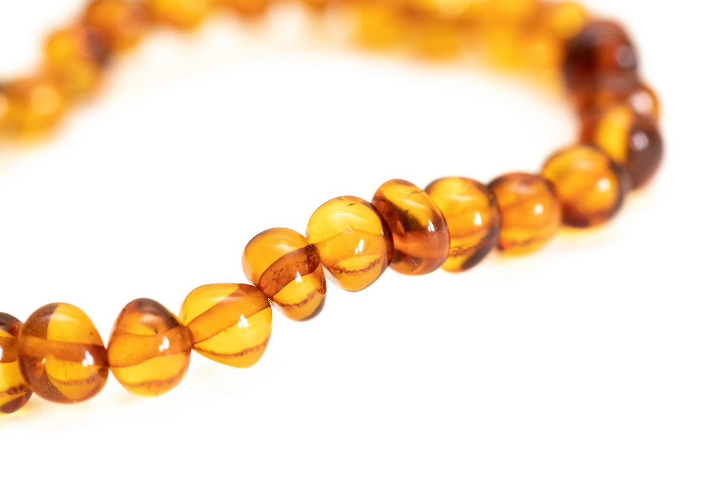 Cognac Amber Nugget Bead Bracelet