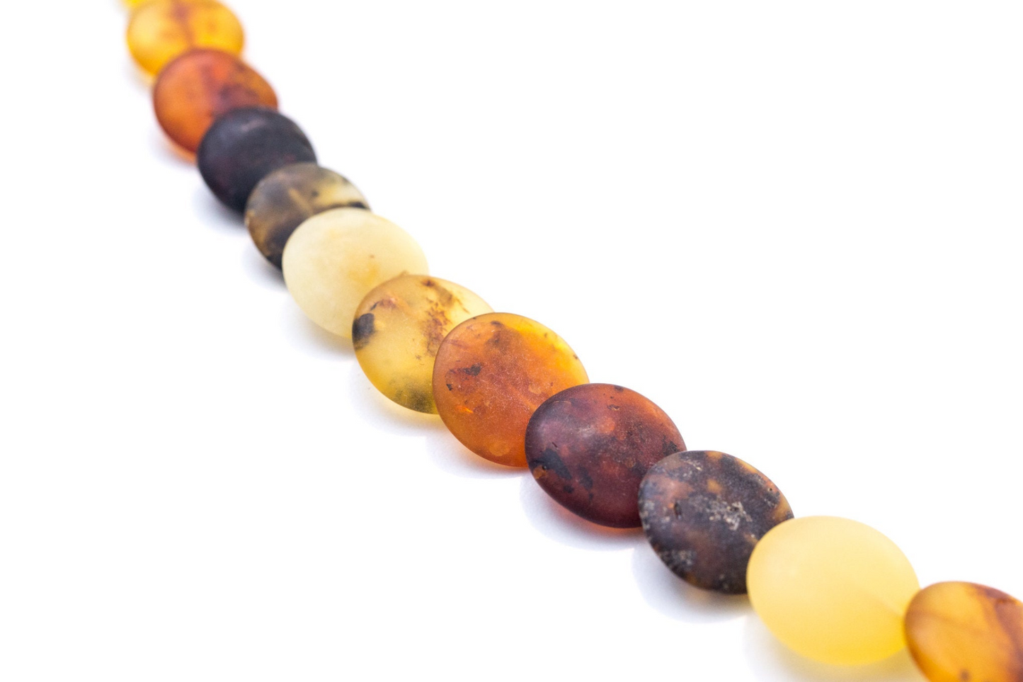 Colourful Amber Necklace - Round Amber Bead Necklace