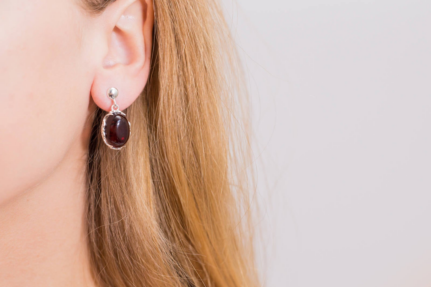 Demi Cherry Red Amber Drop Earrings