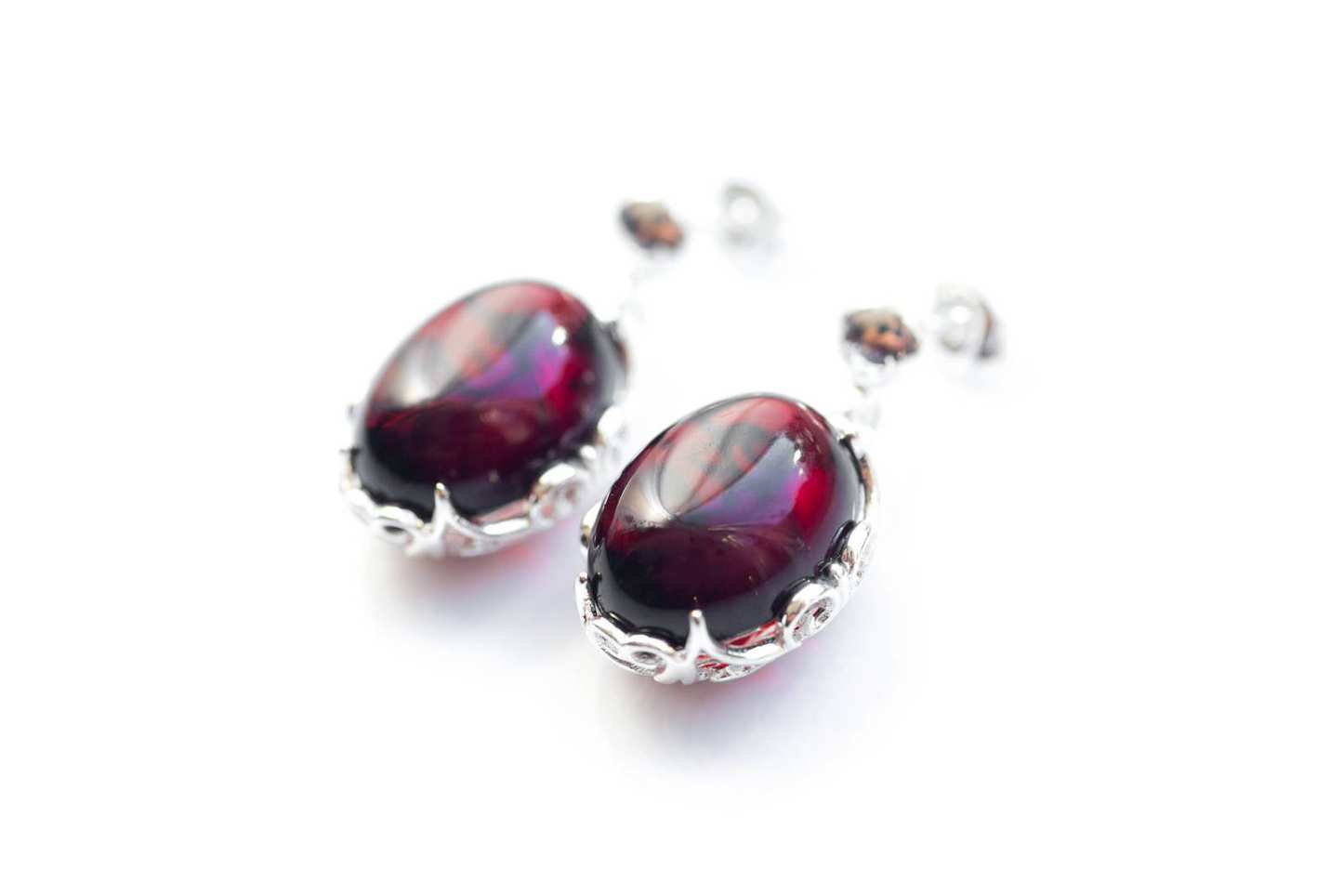 Demi Cherry Red Amber Drop Earrings