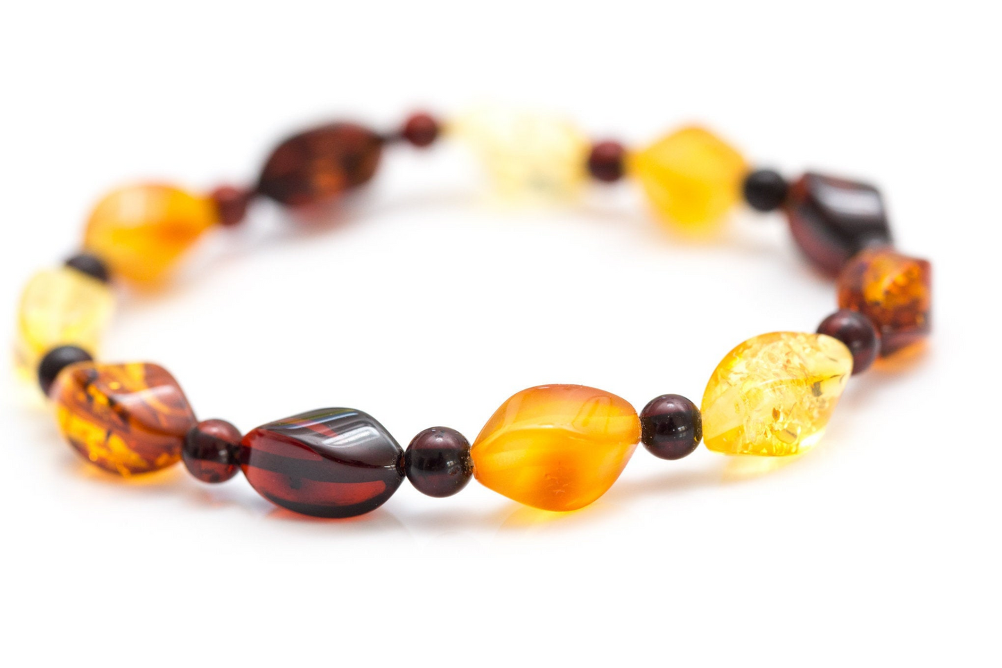 Elegant Multicolour Faceted Amber Bead Bracelet