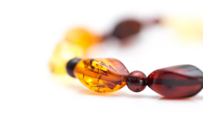 Elegant Multicolour Faceted Amber Bead Bracelet