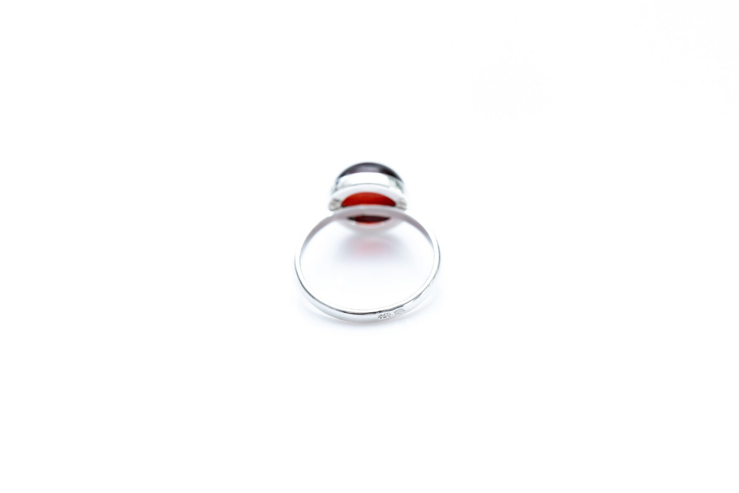 ESSENTIALS Cherry Red Amber Solitaire Ring