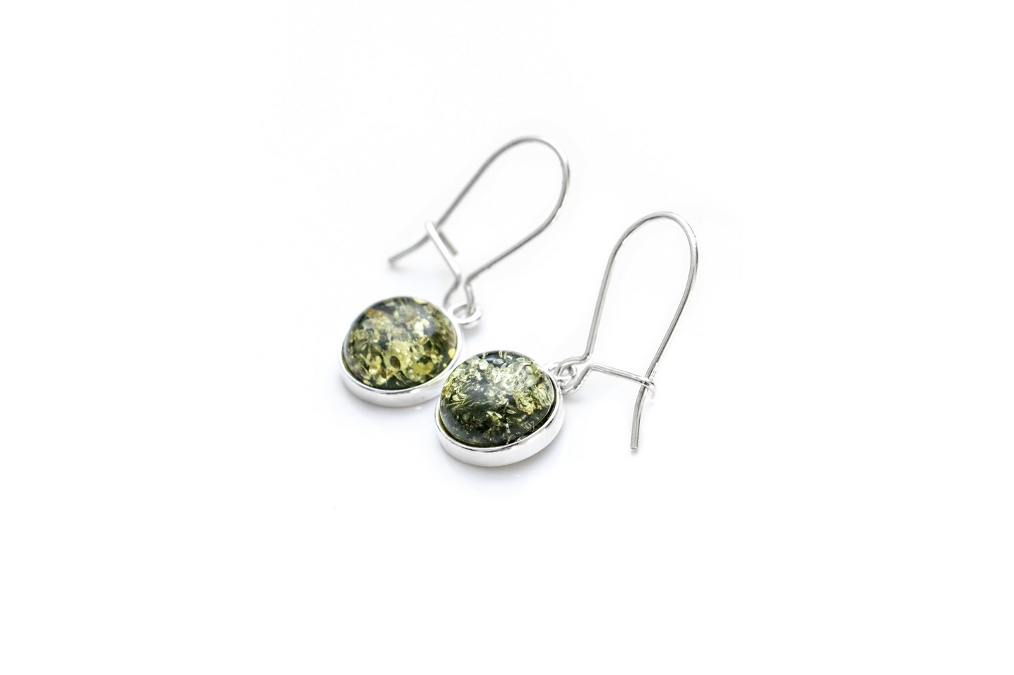 ESSENTIALS Green Amber Drop Earrings