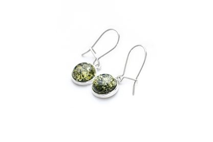 ESSENTIALS Green Amber Drop Earrings