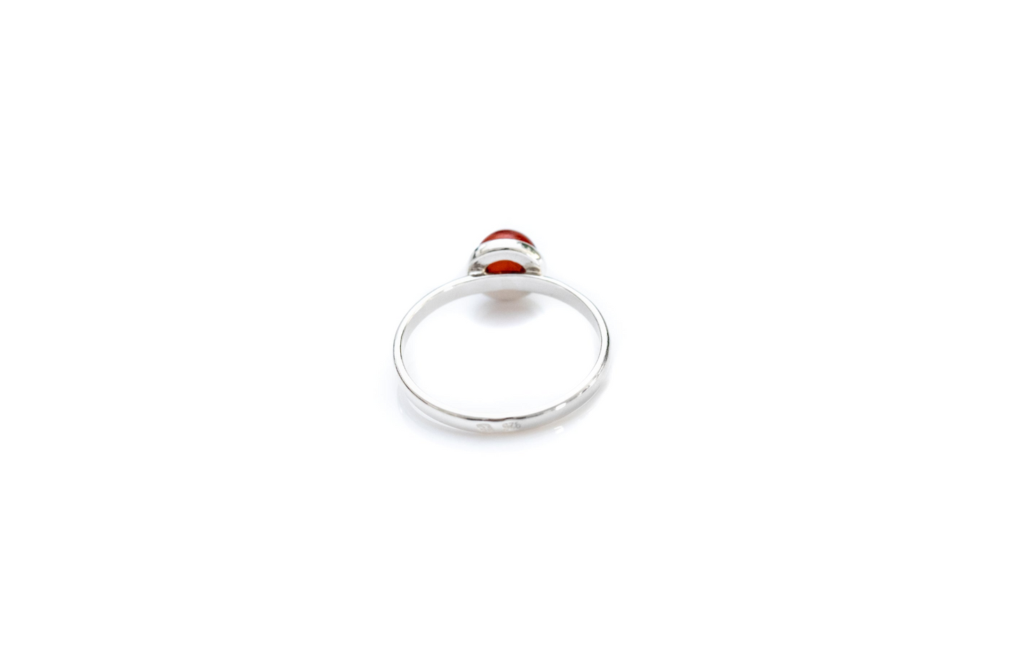 ESSENTIALS Mini Cherry Red Amber Stacking Ring