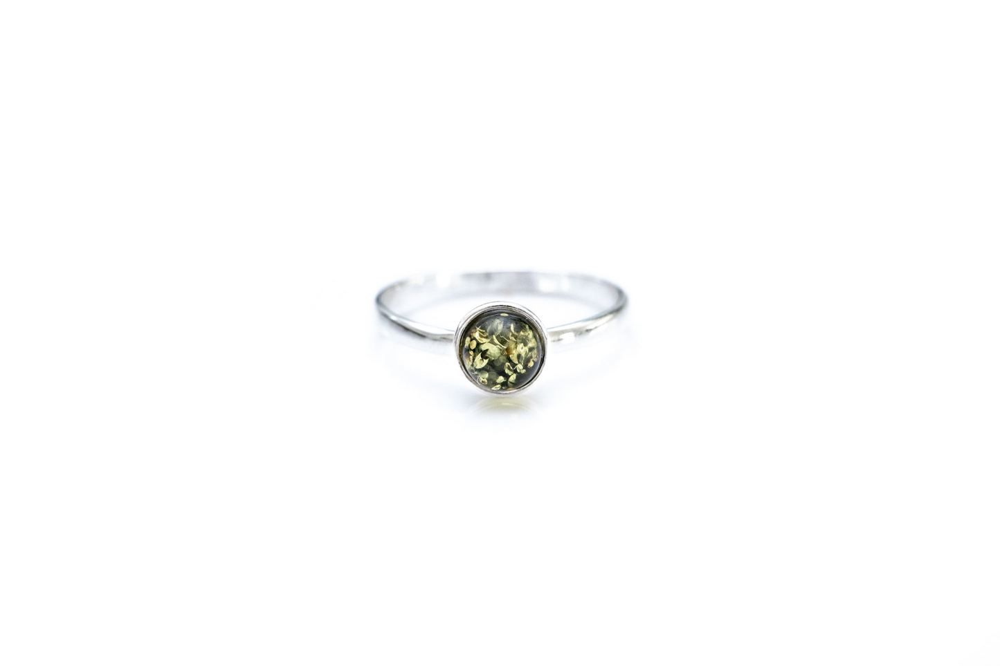 ESSENTIALS Mini Green Amber Stacking Ring