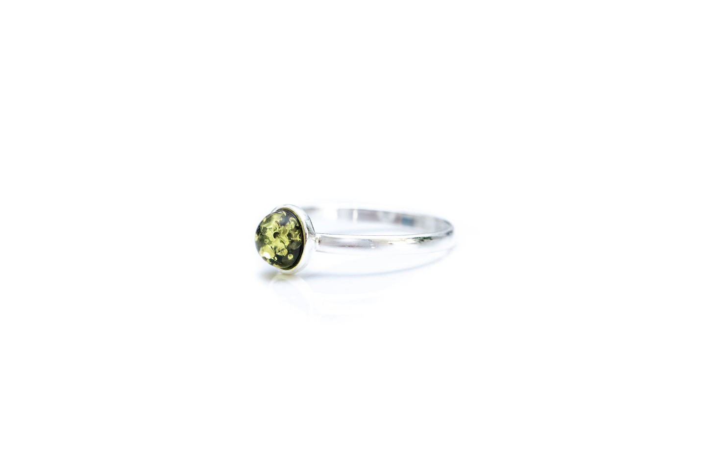 ESSENTIALS Mini Green Amber Stacking Ring