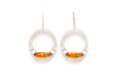 Large Cognac Hoop Earrings