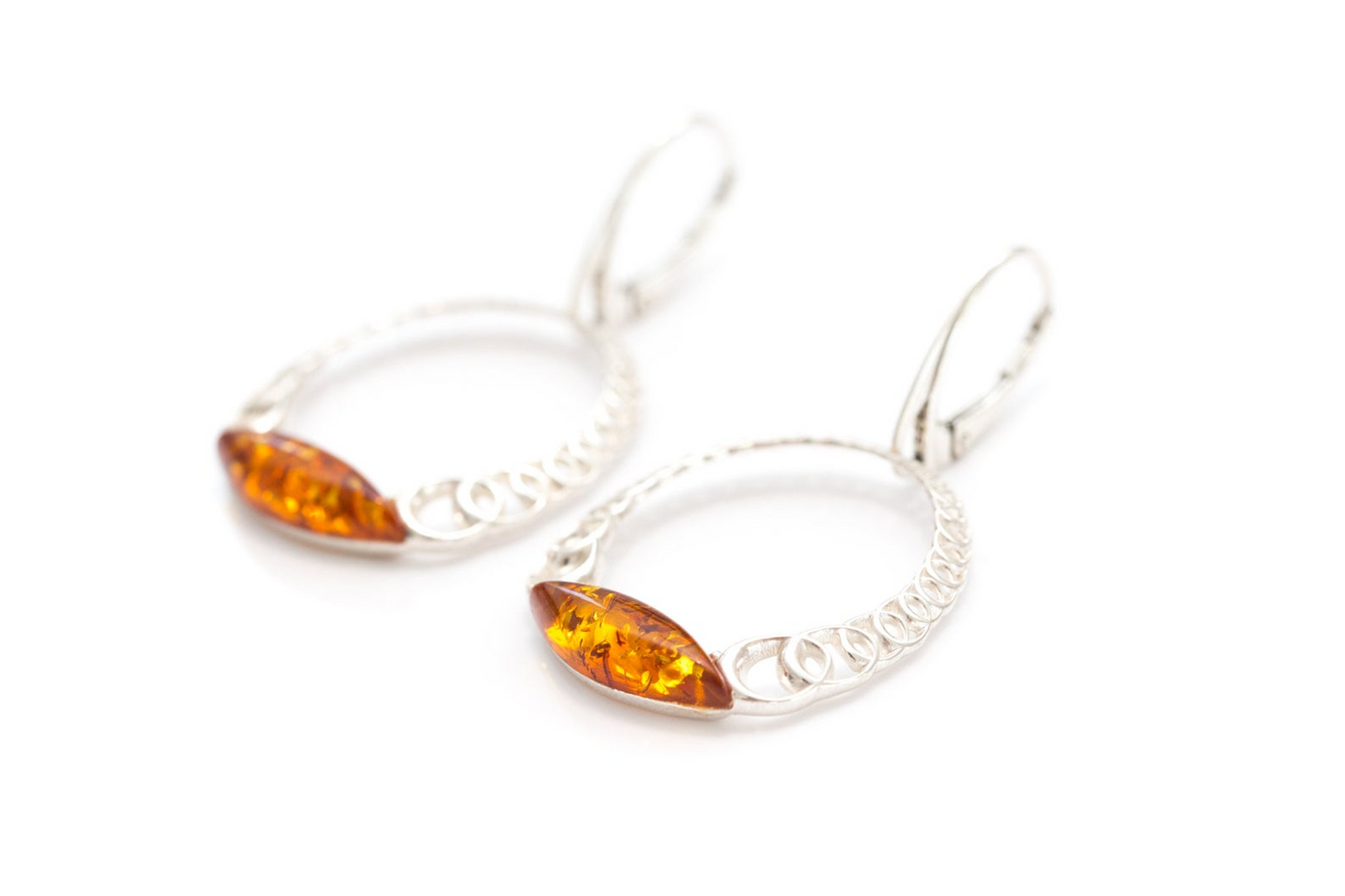 Large Cognac Hoop Earrings