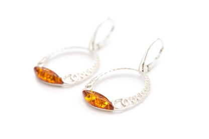 Large Cognac Hoop Earrings