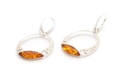 Large Cognac Hoop Earrings