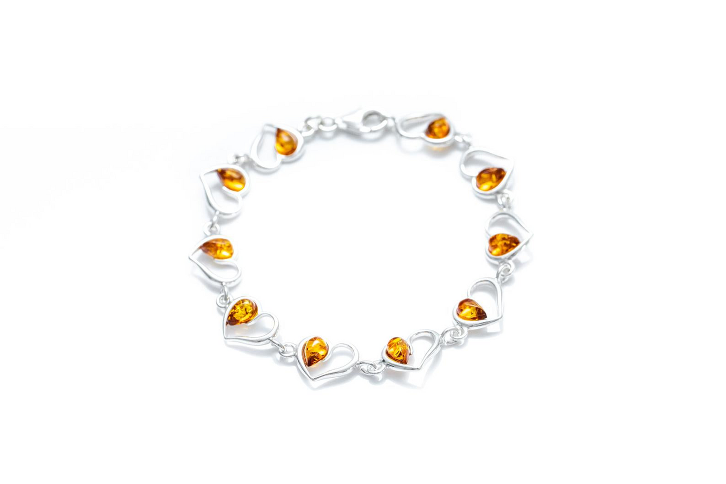 Minimal Amber Heart Bracelet