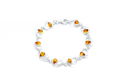 Minimal Amber Heart Bracelet