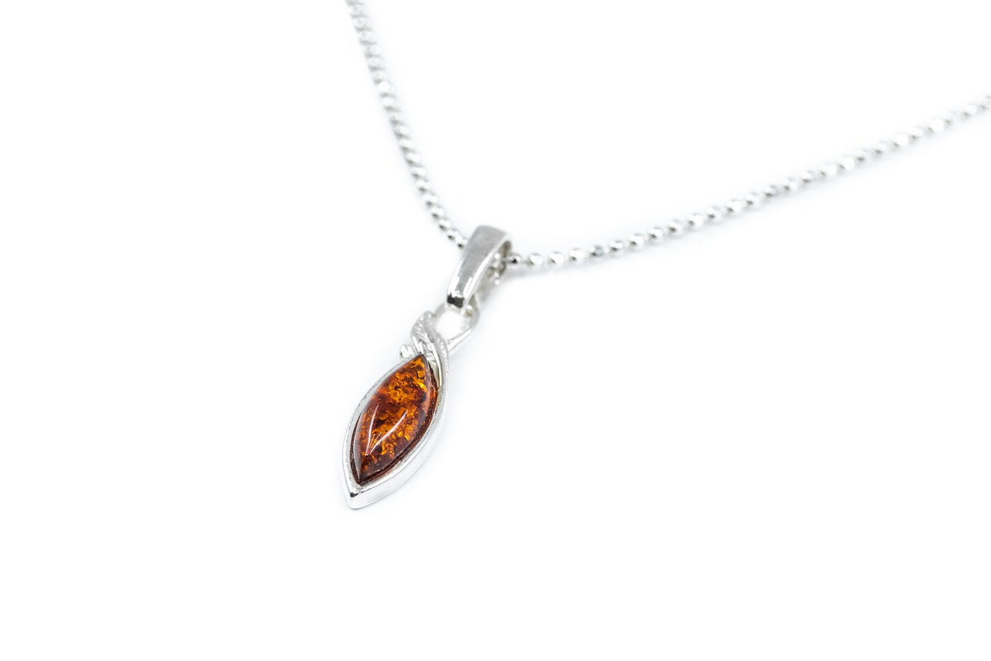 Minimal Leaf Amber Pendant