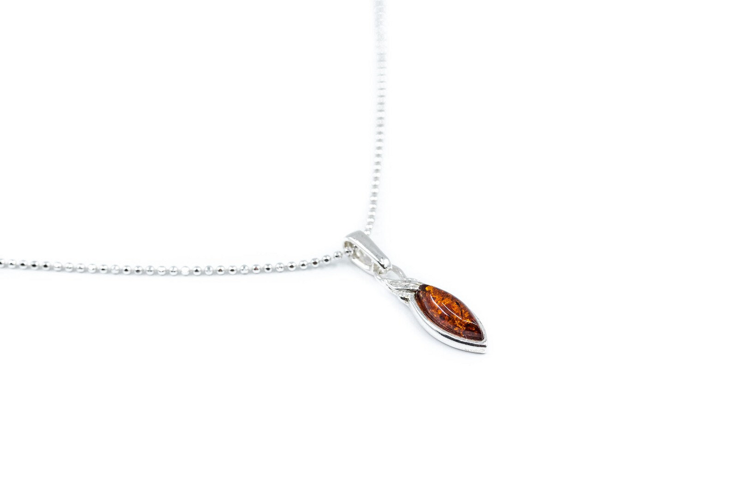 Minimal Leaf Amber Pendant