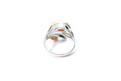 Multicolour Amber Floral Ring