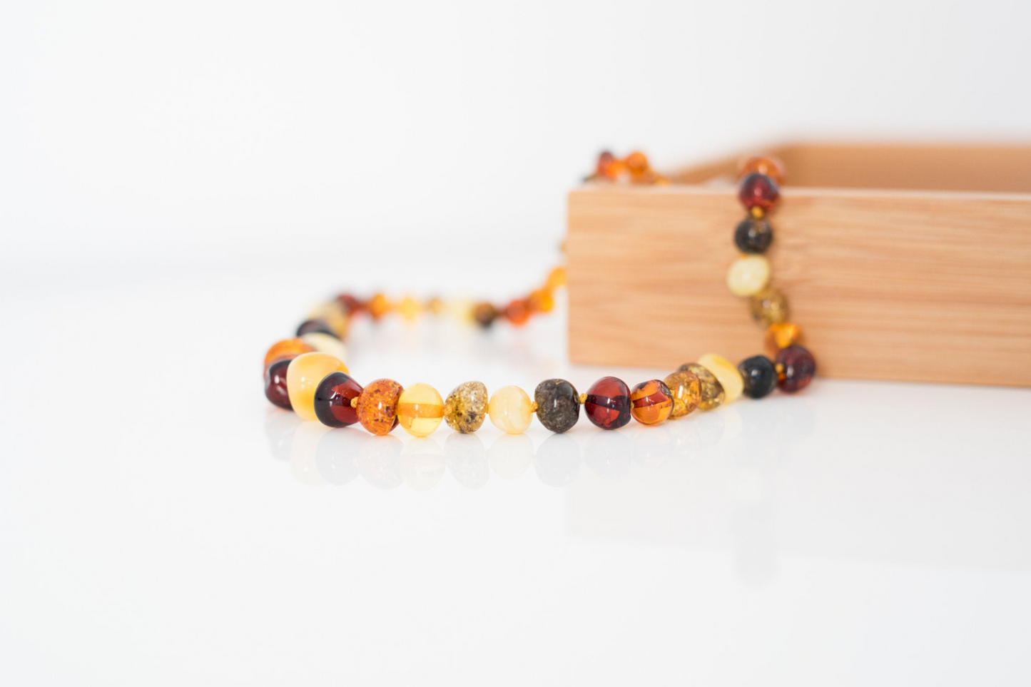 Polished Nugget Amber Bead Necklace