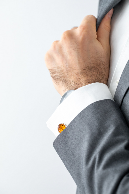 Quintessence Statement Amber Cufflinks