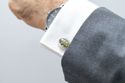 Quintessence Statement Green Amber Cufflinks