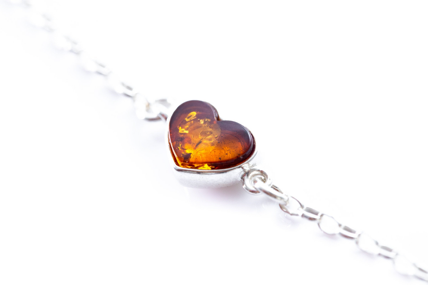 Reversible Dainty Amber Heart Bracelet