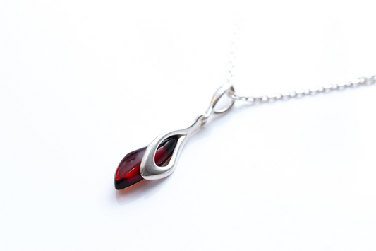 Subtle Cherry Amber Droplet Pendant