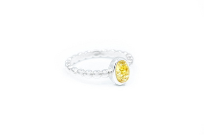 Yellow Amber Bubble Stacking Ring