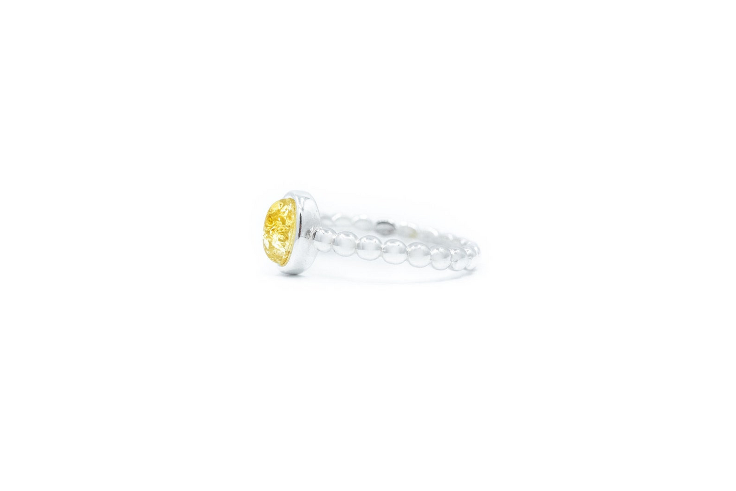 Yellow Amber Bubble Stacking Ring