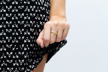 Yellow Amber Bubble Stacking Ring