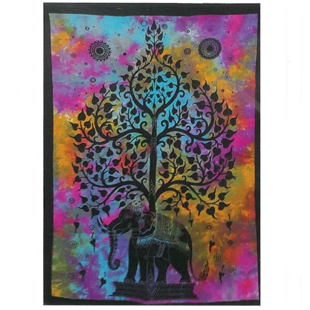 Cotton Wall Art - Elephant Tree