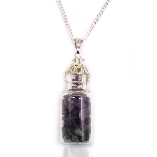 Bottled Gemstones Necklace - Amethyst