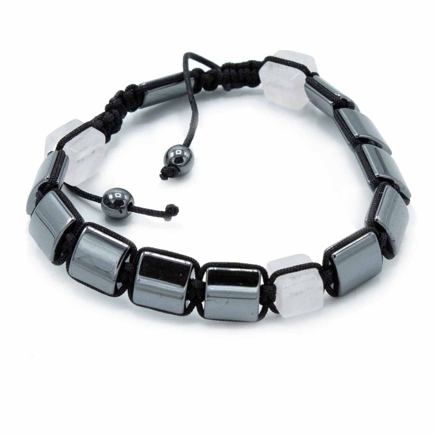 Magnetic Hematite Shamballa Bracelet -  Rose Cuboids