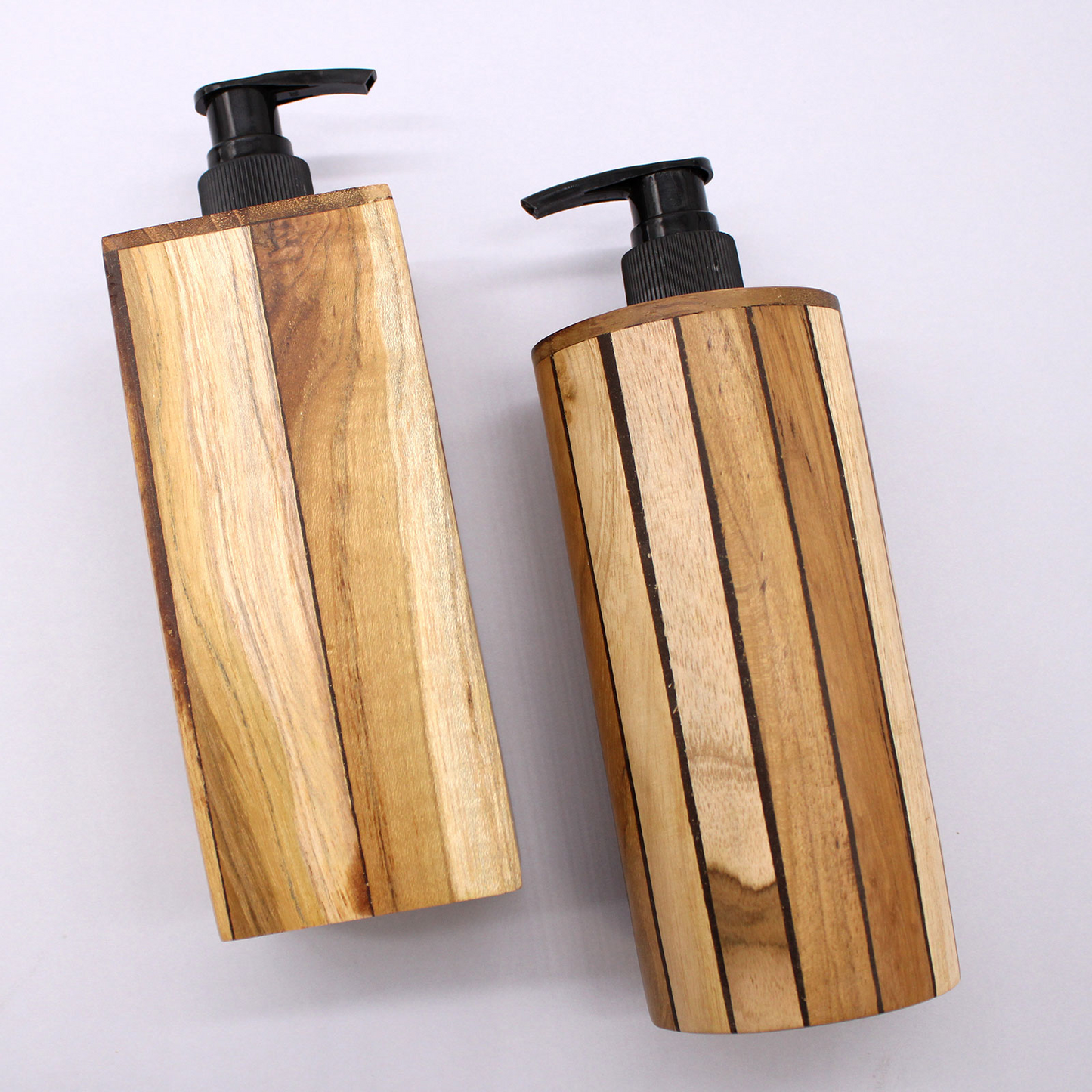 Natural Teakwood Soap Dispenser - Round