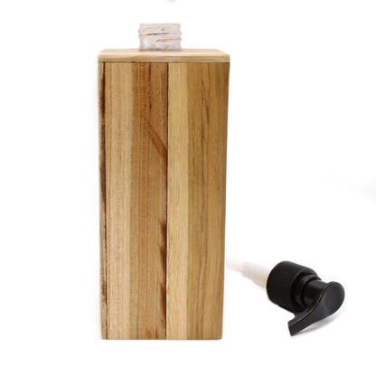 Natural Teakwood Soap Dispenser - Square