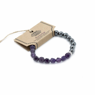 Faceted Gemstone Bracelet - Magnetic Amethyst