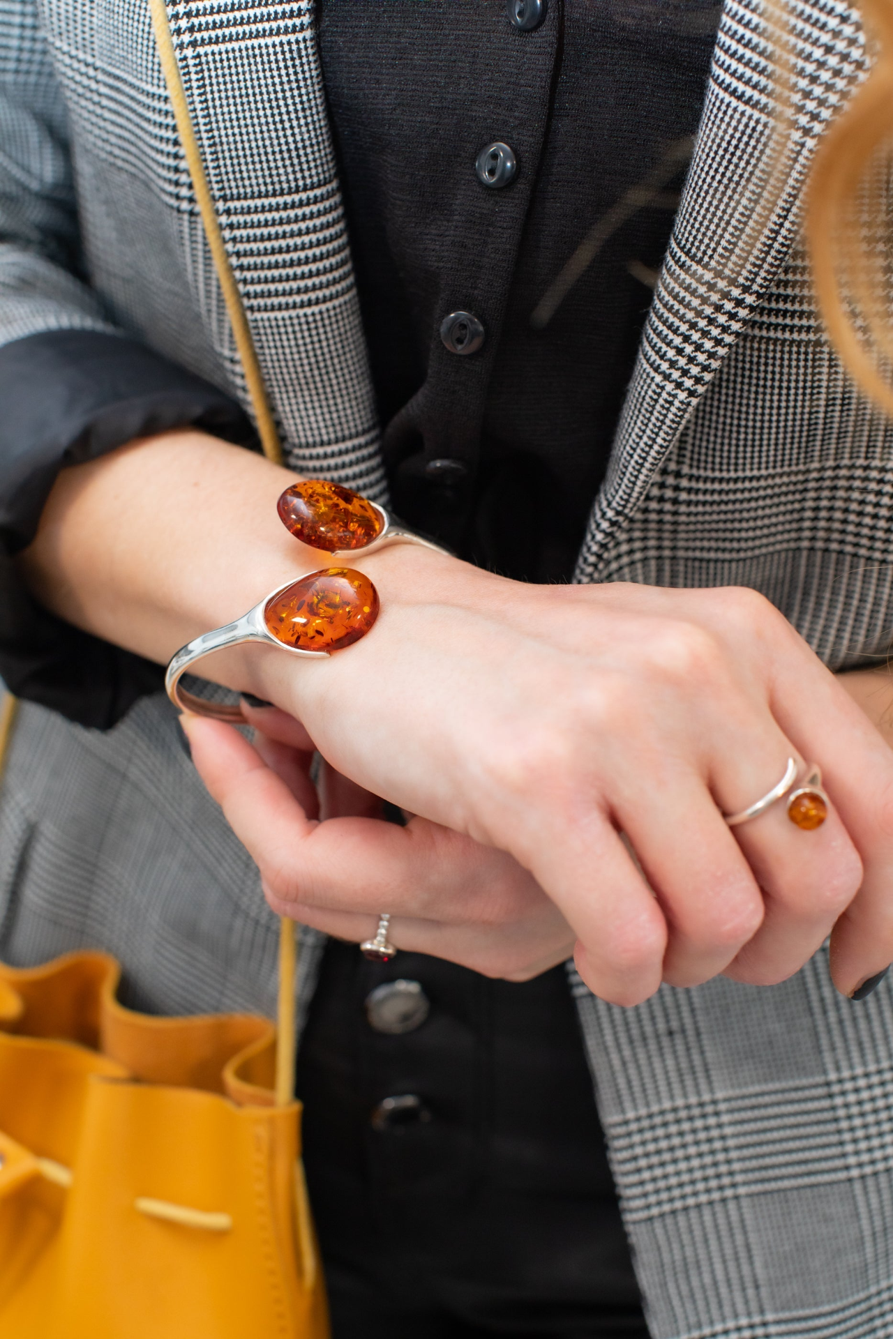 Statement Amber Torque Bangle