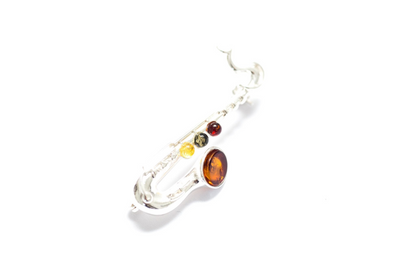 Multi Amber Saxophone Brooch