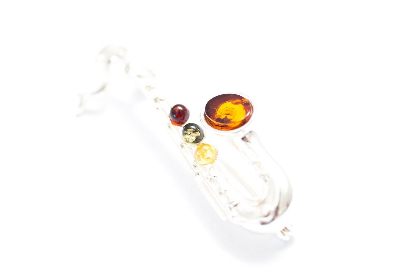 Multi Amber Saxophone Brooch