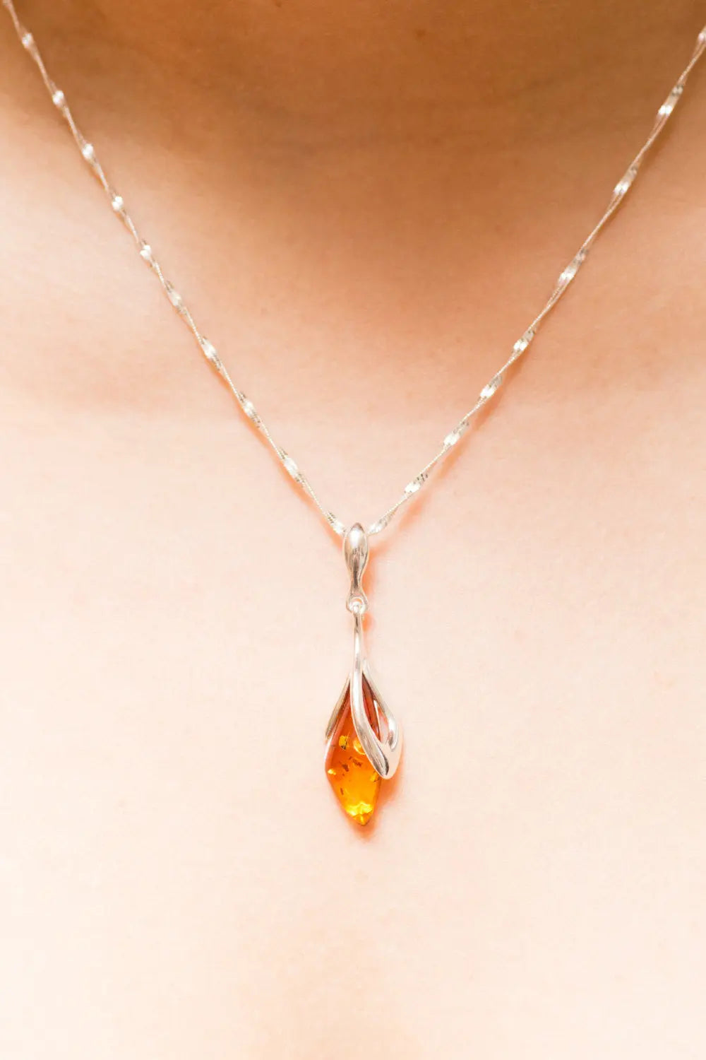 Subtle Amber Droplet Pendant