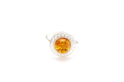 Amber Spiral Ring