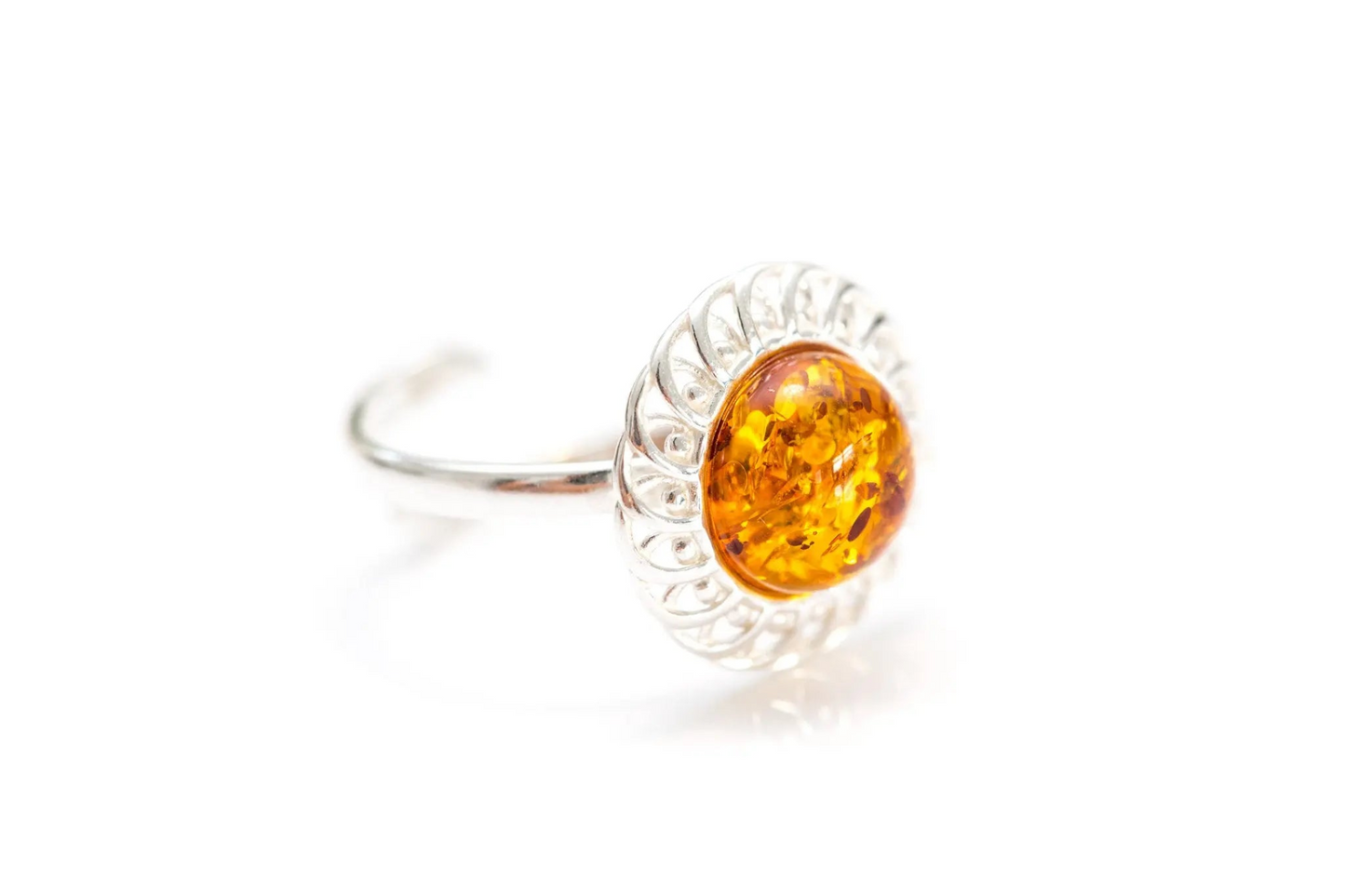 Amber Spiral Ring