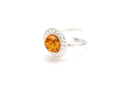 Amber Spiral Ring