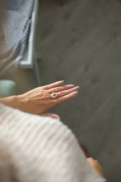 Amber Spiral Ring