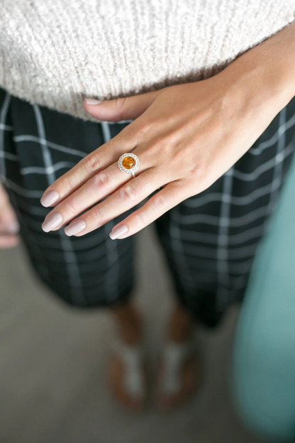 Amber Spiral Ring